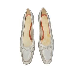 SW made in Italy women heels pump bow tie Bone Color Size 8 Vintage
